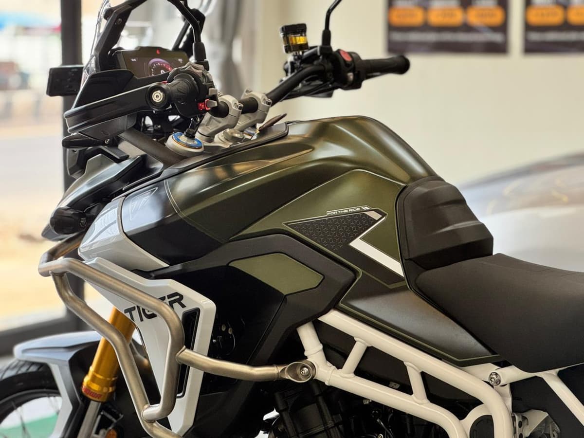 Triumph Tiger with motorcycle paint protection film
